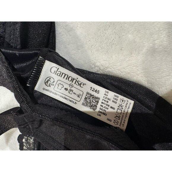 Glamorise Women's Black Full Figure Wonderwire Front Close Bra #1245 Size 36D - Picture 7 of 7